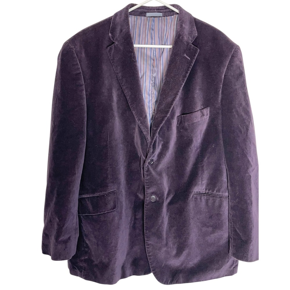 Madison 48R Purple Velvet Blazer Sport Coat Two Button Formal Dark Academia